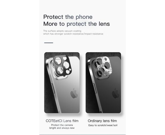  Защитное стекло на заднюю камеру COTEetCI Lens Film для iPhone 12 Pro 6.1", золотой 