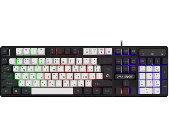  Клавиатура игровая проводная DEFENDER Dark Knight GK-077 45078 ,бело-черная 