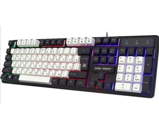  Клавиатура игровая проводная DEFENDER Dark Knight GK-077 45078 ,бело-черная 
