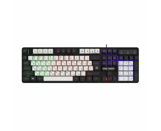 Клавиатура игровая проводная DEFENDER Dark Knight GK-077 45078 ,бело-черная 