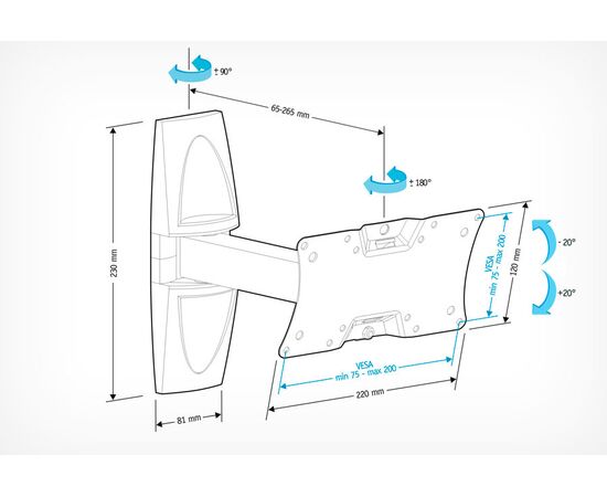  Кронштейн HOLDER LCDS-5063 белый 