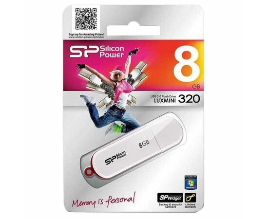  USB  8GB  Silicon Power  LuxMini 320  белый 