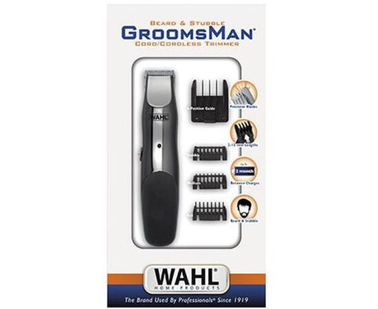  Триммер Wahl Groomsman Rechargeable черный (насадок 4шт) 