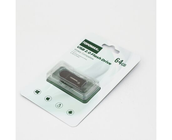  Flash Drive 64G TOPOMAX Premium TP-003 2.0 скорость чтения 15 МБ/с, записи 6 МБ/с, (металл) 