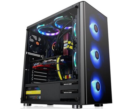  Корпус Thermaltake V200 TG RGB CA-1K8-00M1WN-01 Black/Win/SPCC/Tempered Glass*1/120mm RGB Fans*3 + 120mm Standard Fan*1 