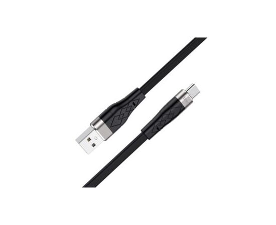  Кабель USB - 8 pin HOCO X53, 1 м, 2.4A, силикон, плоский, чёрный (1/31/310) 