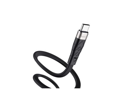  Кабель USB - 8 pin HOCO X53, 1 м, 2.4A, силикон, плоский, чёрный (1/31/310) 