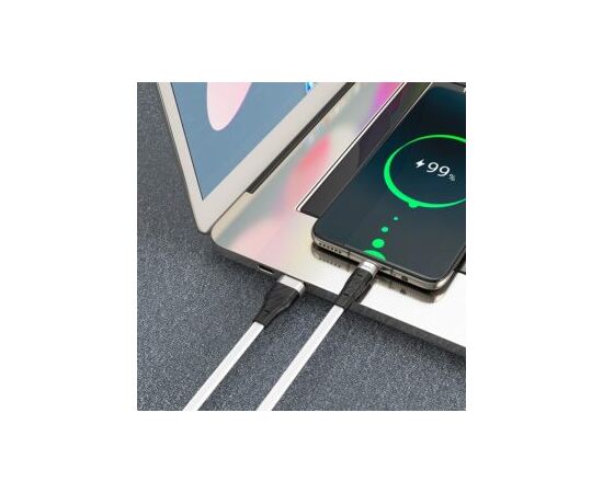  Кабель USB - 8 pin HOCO X53, 1 м, 2.4A, силикон, плоский, чёрный (1/31/310) 
